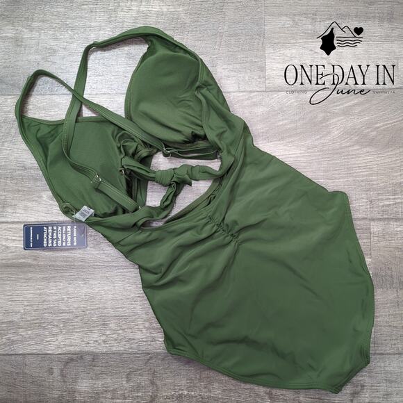 Blooming Jelly Cross Front Cut Out Tie Back One Piece Swimsuit Size M - Picture 6 of 7